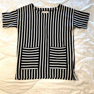 Madewell Vertical Striped Shirt with Pockets  |  Small